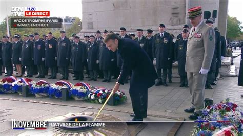 C R Monie Du Novembre Emmanuel Macron Ravive La Flamme Du Soldat