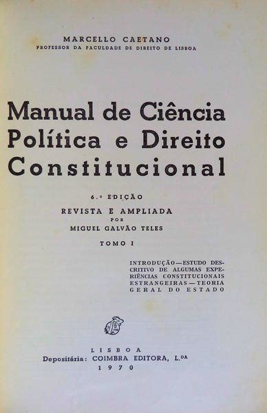 Manual De CiÊncia PolÍtica E Direito Constitucional By Caetano