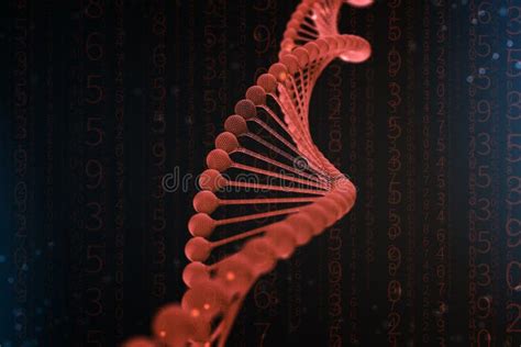 Illustrazione D Della Molecola Del Dna La Molecola Rossa Elicoidale Di