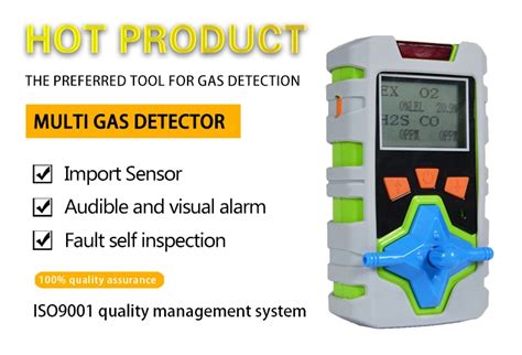 Portable 4 In 1 Multi Gas Detector For Ex Ch4 O2 Co2 H2s Co N2 Nh3 H2 Cl2 So2 No Biogas Etc