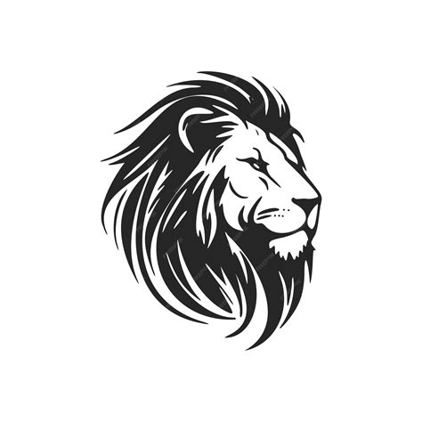 Premium Vector Monochrome Vector Logo Depicting A Lion