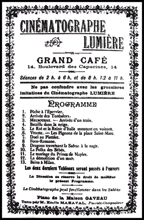 1895 Cinematographe Lumiere French Poster
