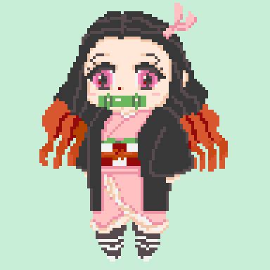 Demon Slayer Nezuko Pixel Art Acrylic Charm Pixel Art Grid Cool Images