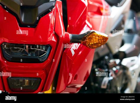Motorcycle Front Details Headlights Stock Photo Alamy