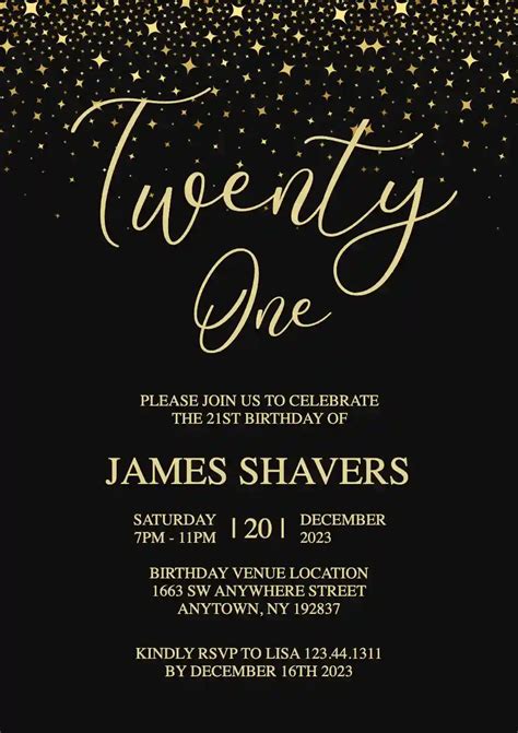 Gold Glitter Balloon Adults Birthday Invitation Templates Invitanku