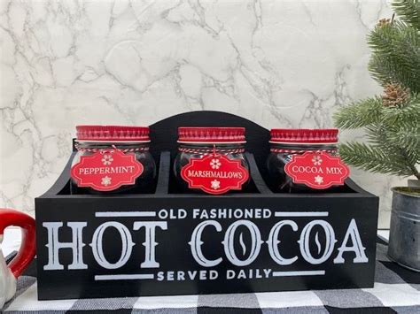 Hot Cocoa Bar Tray Cocoa Bar Box Hot Chocolate Station Farmhouse