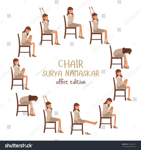 Round Vector Illustration Chair Sun Salutation Business Finance