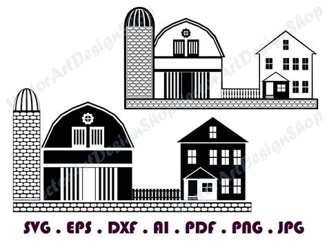 Barn 1 SVG Silo Svg Farm Svg Barn Clipart Barn Files For Etsy Canada