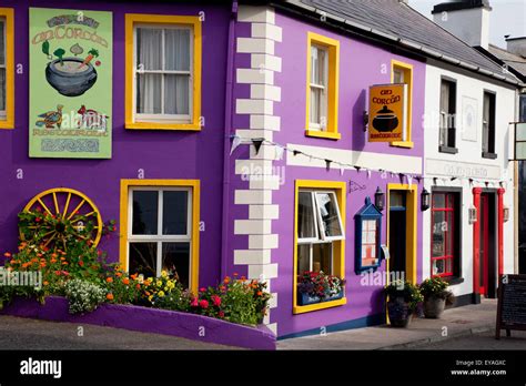 purple building  yellow trim waterville county kerry ireland