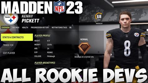 Every Rookie Development Trait In Madden Madden Franchise Youtube