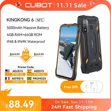 Cubot Kingkong Ip Waterproof Rugged Smartphone Gb Rom Gb