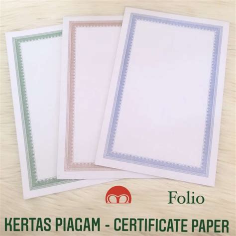 Jual Kertas Piagam Certificate Paper Sertifikat Folio F4 Cokelat Di