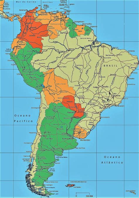 Mapa De Am Rica Latina Mapa F Sico Geogr Fico Pol Tico Tur Stico Y D