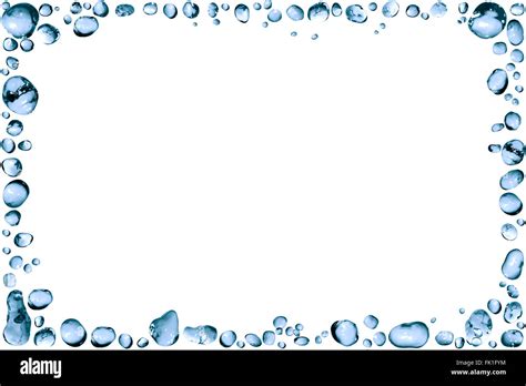 Nice Frame Made From Lot Of Blue Water Drops Stock Photo Alamy