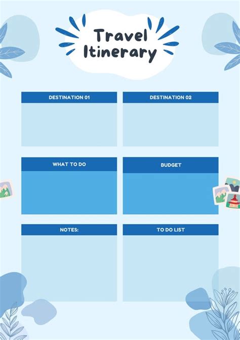 Page 7 Free And Customizable Itinerary Planner Templates Canva