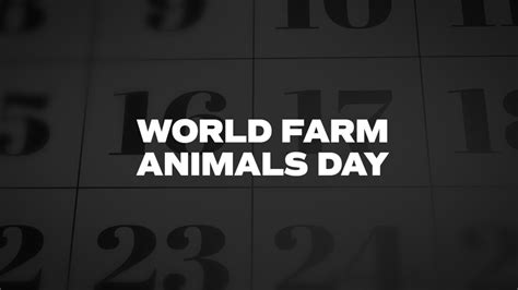 World-Farm-Animals-Day - List Of National Days