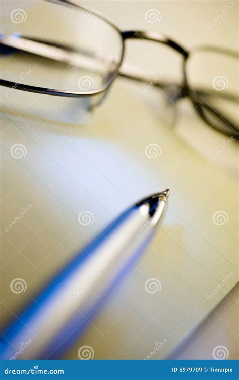 Pen And Glasses Stock Image Image Of Vision Paper Glasses 5979709