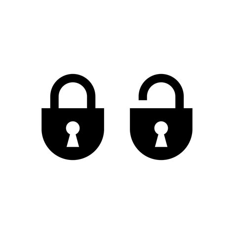 Set of Simple Lock and Unlock Icon Illustration Design, Flat Lock and