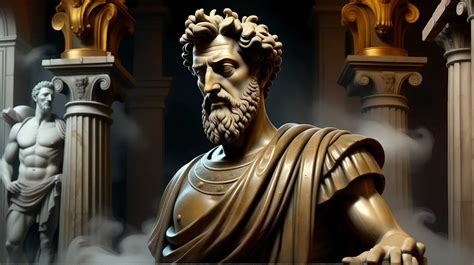 Mysterious HalfBody Statue of Marcus Aurelius in a Dark Palace | MUSE AI