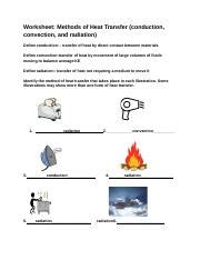 Copy Of WS Heat Transfer Worksheet Methods Of Heat Transfer