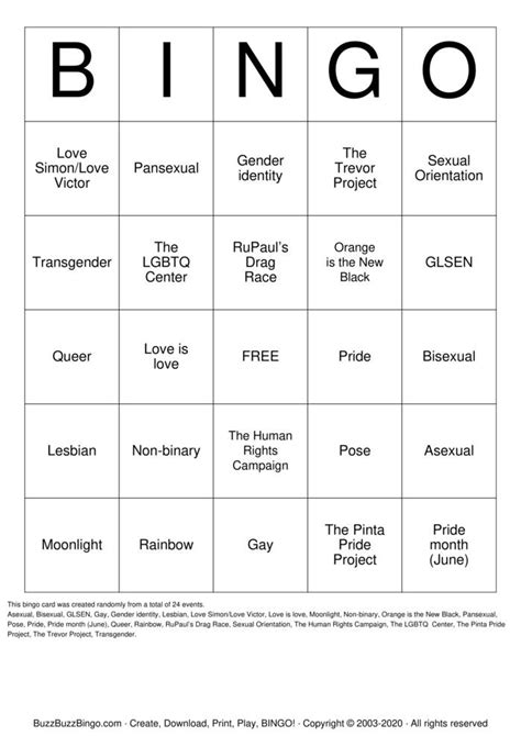 Queer Bingo Bingo Cards To Download Print And Customize