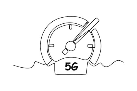 Premium Vector Continuous One Line Drawing High Speed Rate 5g