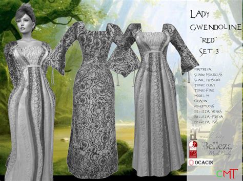 Second Life Marketplace Demo Vh Lady Gwendoline Set 3 Red Caste Dress Maitreya