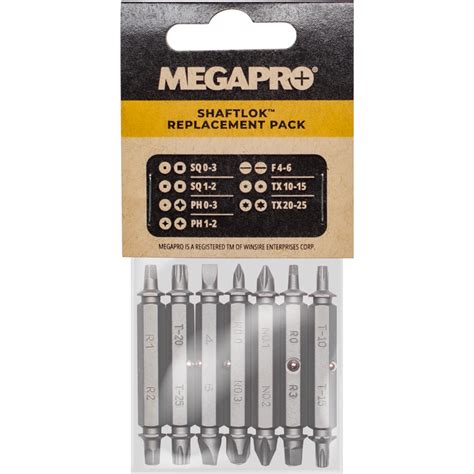 Replacement Bit Pack The Shaftlok™ 7 Double Ended Bits Megapro