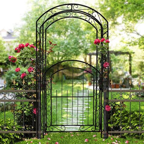 Amazon Steel Garden Arch With Gate Garden Arbor For Various