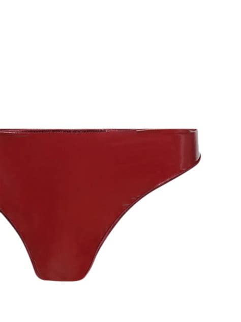 Oséree Microkini Patent Finish Bikini Set Red FARFETCH