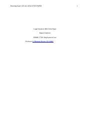 HRMG 5700 MidTerm Project Docx Running Head LEGAL ANALYSIS PAPER