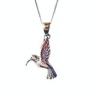 Sterling Humminngbird Pendant On Chain 2 Inch Humminbird Sterling