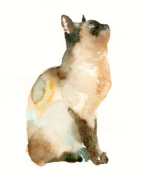 Cat By Dimdiart Original Watercolor Painting By Dimdi On Etsy