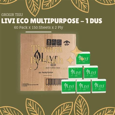 Jual Tissue LIVI Eco Multipurpose 150 Sheet Tisu Pop Up 1 DUS KARTON