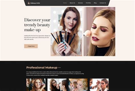 Makeup Artist Portfolio Website Template Makeupview Co