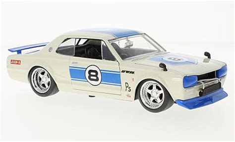 Modellautos Nissan Skyline 1 24 Jada Toys 2000 GT R KPGC 10 Weiss