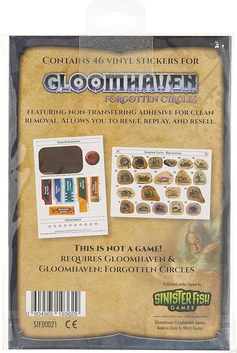 Cephalofair Games Gloomhaven Sticker Set Forgotten Circle Worksheets