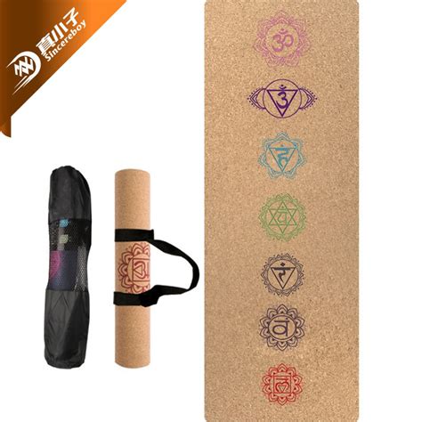 Eco Friendly Chakra Natural Rubber Cork Yoga Mat China Yoga Mat And