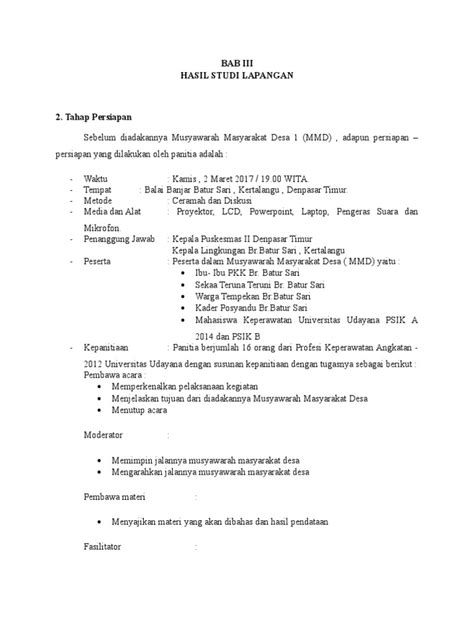 Tahap Persiapan Musyawarah Masyarakat Desa Pdf