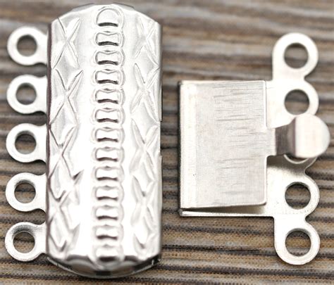 195x145mm Stainless Steel 5 Strand Patterned Box Clasp Bead Box