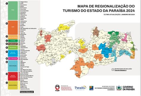 Paraíba tem novo Mapa da Regionalização do Turismo 60 municípios em