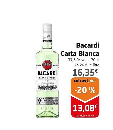 Promo Bacardi Carta Blanca 37 5 Vol Chez Colruyt ICatalogue Fr