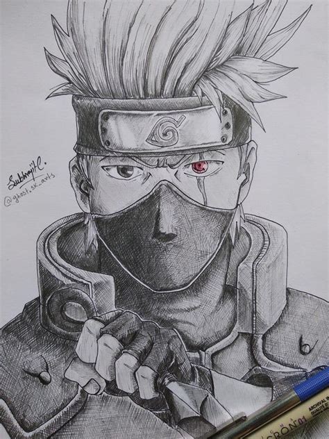 A Sketch Of Kakashi By Me Naruto Naruto Sketch Naruto Sketch