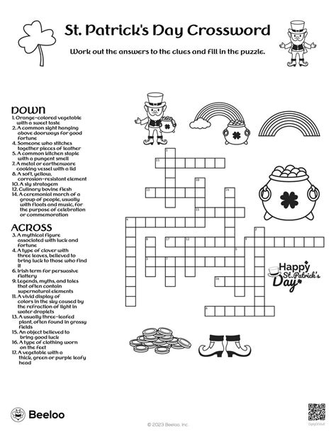 St Patrick S Day Themed Crossword Puzzles Beeloo Printable Crafts