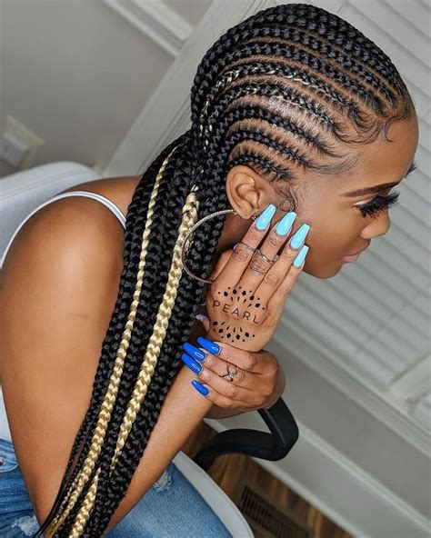 8 Feed In Braids With Designs