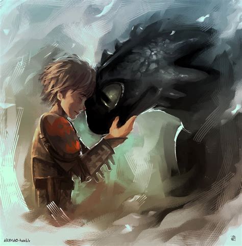 hiccup and toothless by AkiMao on DeviantArt