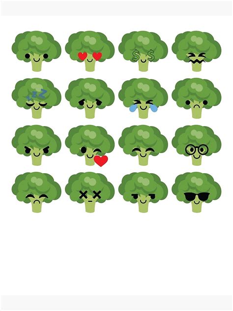 Broccoli Emoji Poster For Sale By Hippoemo Redbubble