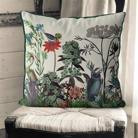 Wildflower Bloom Owl Floral Pillow Cover Floral Cushion Etsy