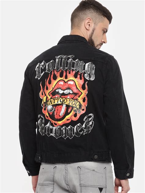 Buy FOREVER 21 Men Black Printed Denim Jacket - Jackets for Men 7781577 | Myntra