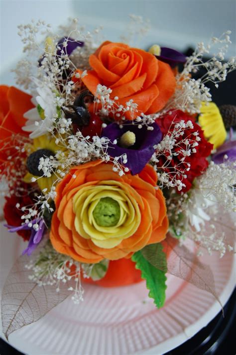 Gumpaste Autumn Flower Arrangement — Flowers Fall Flower Arrangements